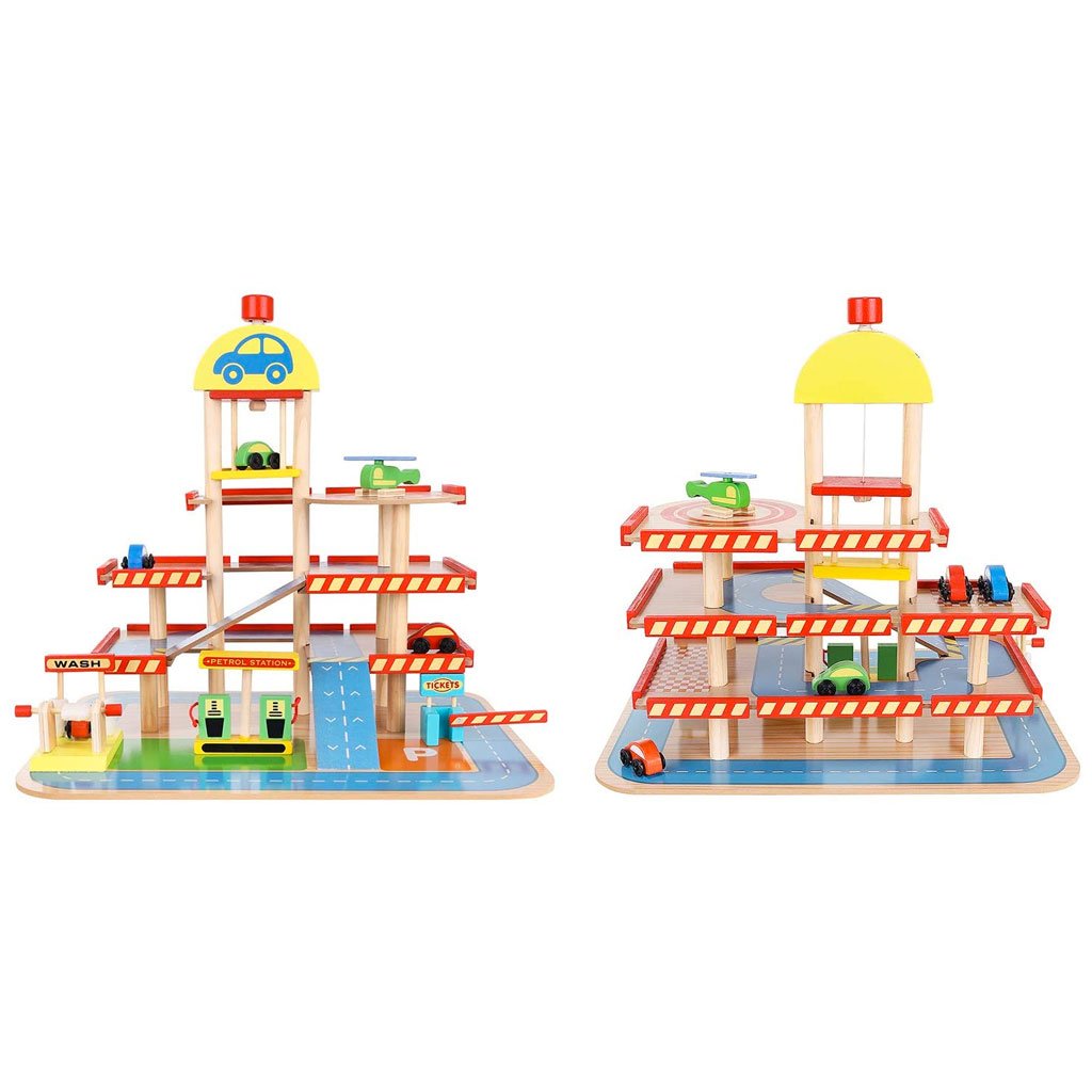Garage Giocattolo In Legno Avanti E Retro