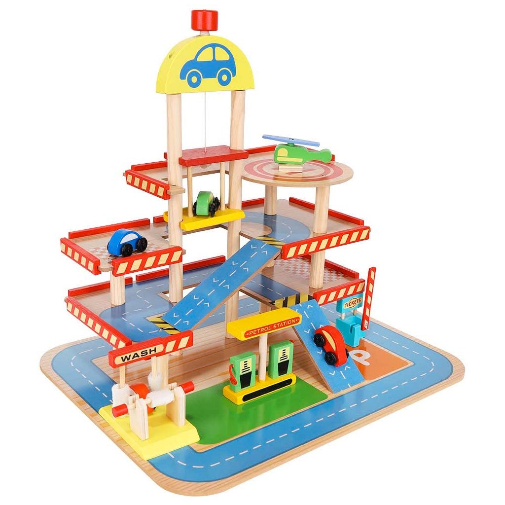 Garage Giocattolo In Legno Per Bambini