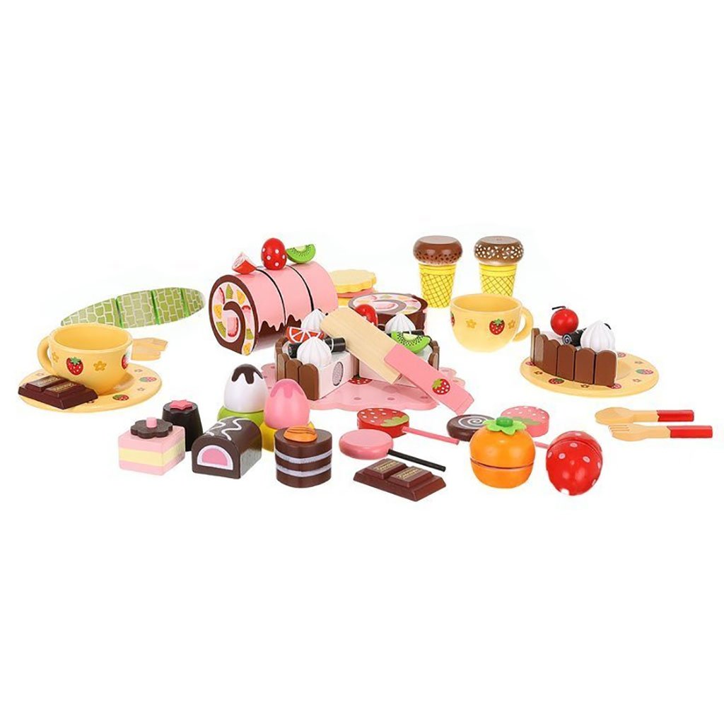 Torta Giocattolo In Legno E Dolci Giocattolo Con Velcro Per Tagliare