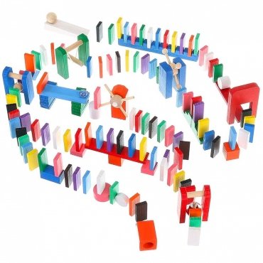 Domino In Legno Per Bambini Da 3 Anni 407 Elementi Colorati