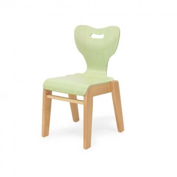 Sedia Per Bambini Mia Verde Impilabile E Anatomica In Legno Di Faggio