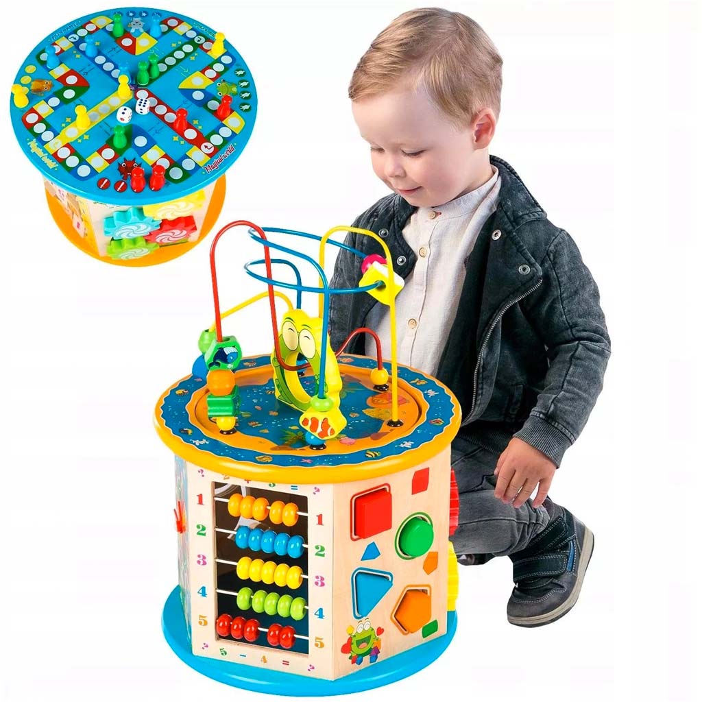 Cubo Gioco Educativo In Legno Per Bimbi Mulrifunzioni