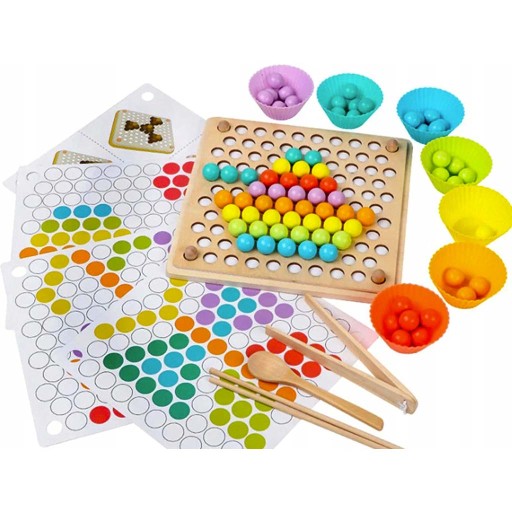 Gioco Palline Colorate In Legno Per Bambini