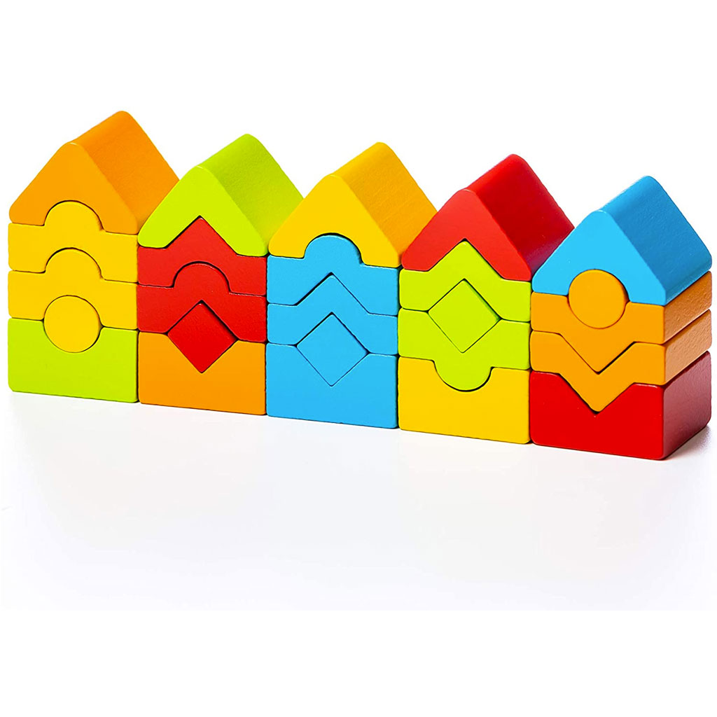 Gioco Torre Di Legno Colorate Per Bambini