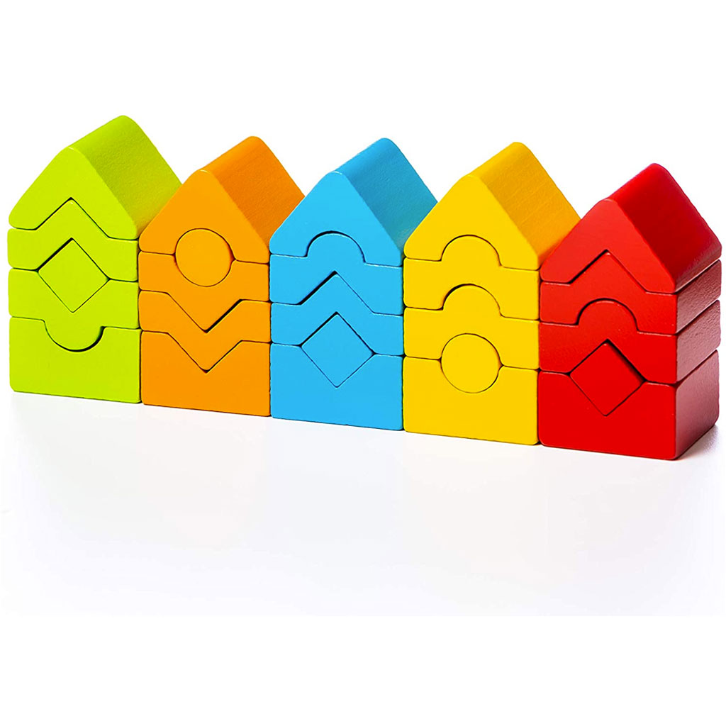 Gioco Torre Di Legno Colorate