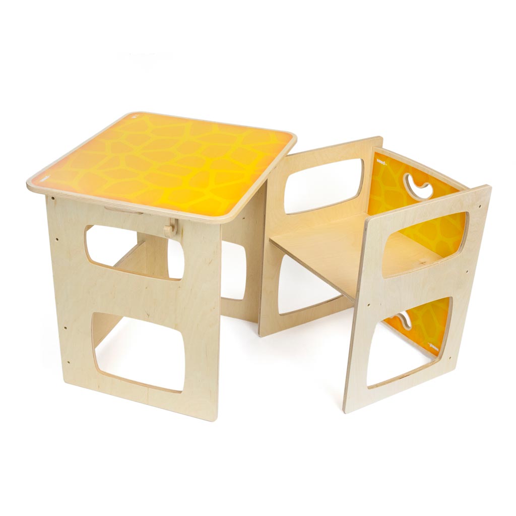 Sedia E Tavolo Montessori Giallo