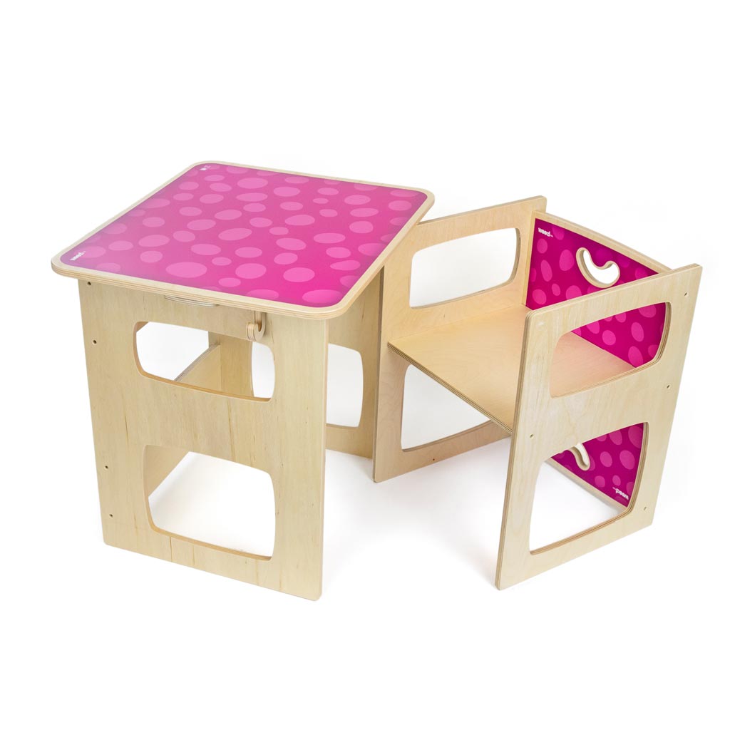 Sedia E Tavolo Montessori Rosa