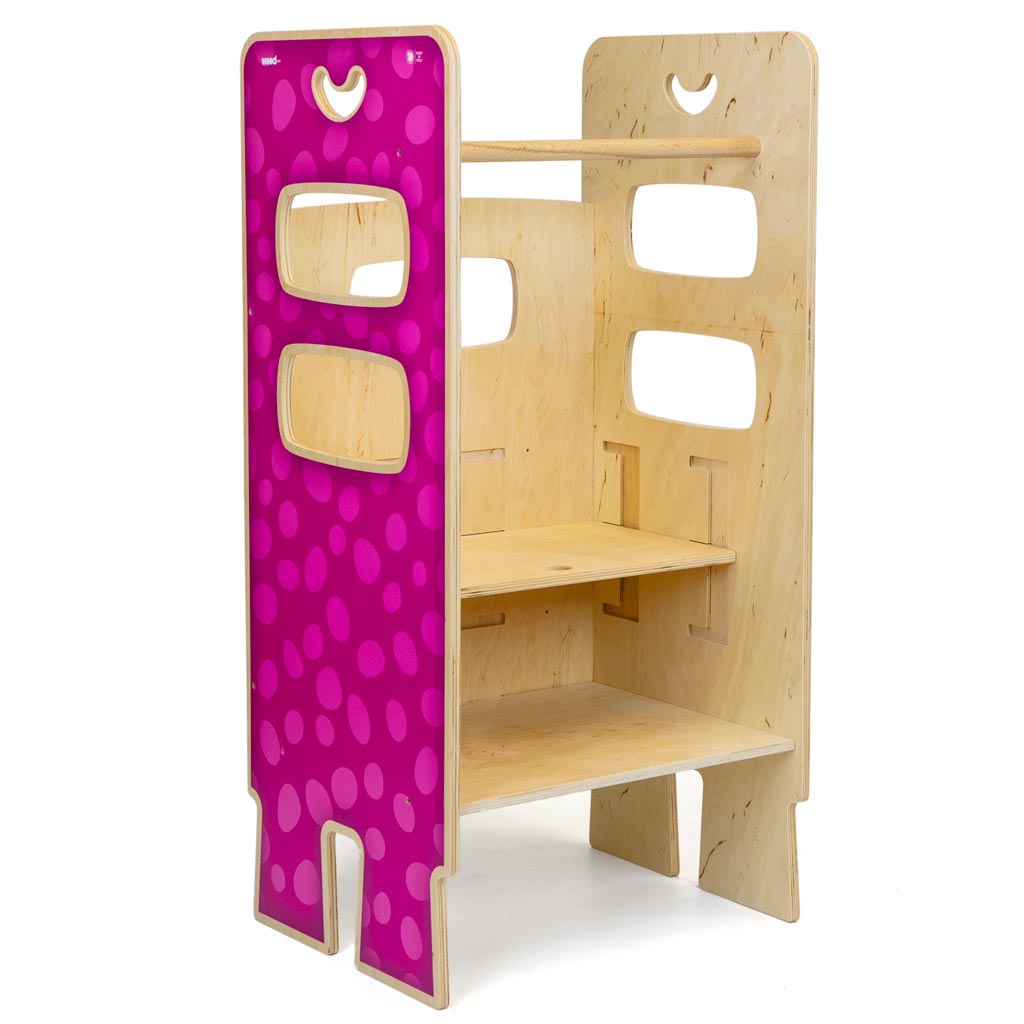 Torre Montessoriana In Legno Rosa
