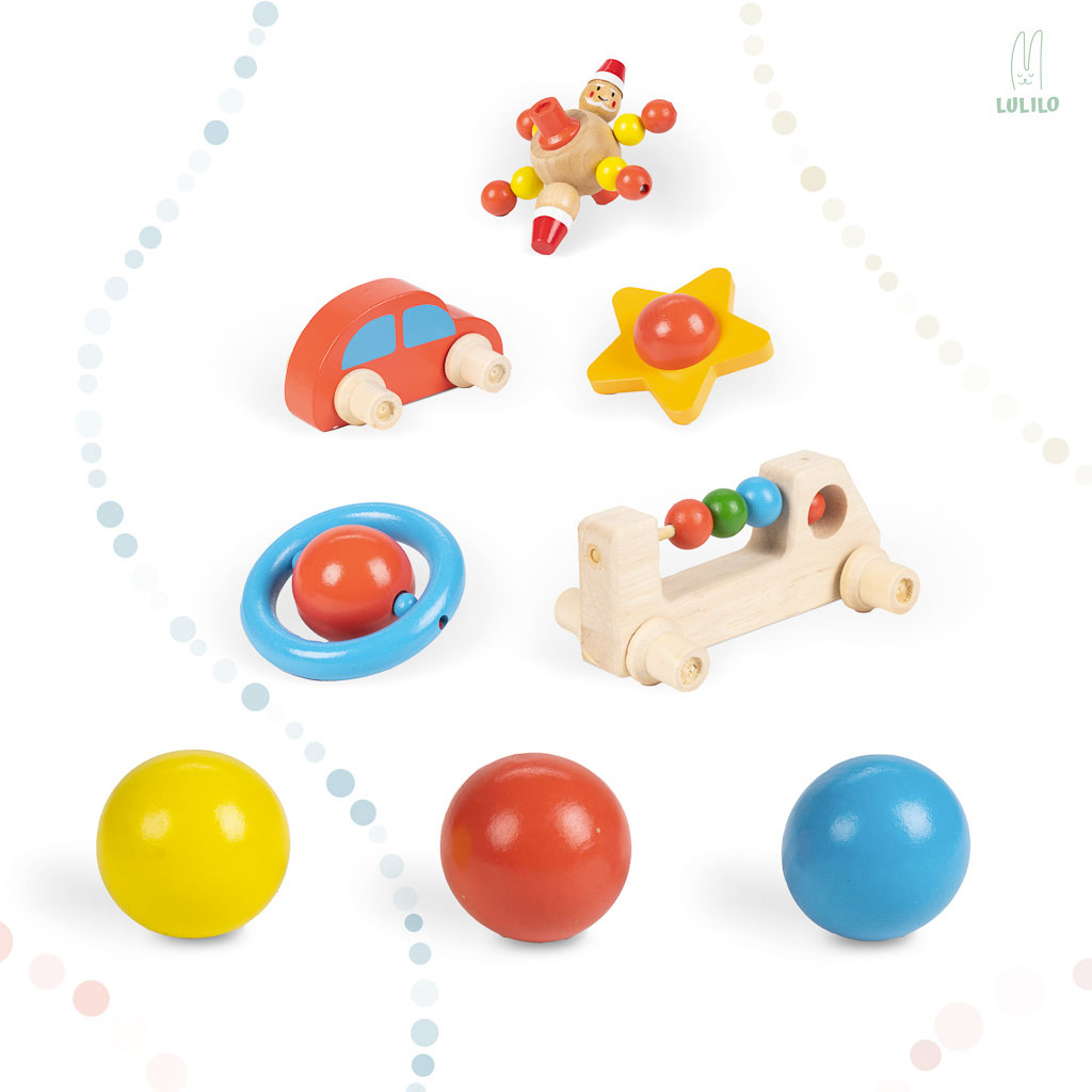 Pista Palline In Legno + Accessori