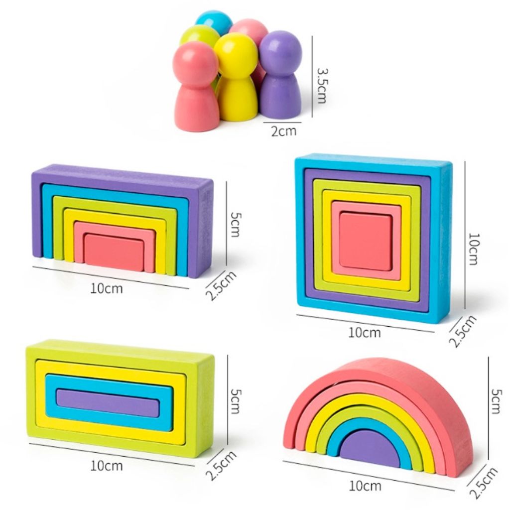 Arcobaleno Steineriano Blocchi Colorati