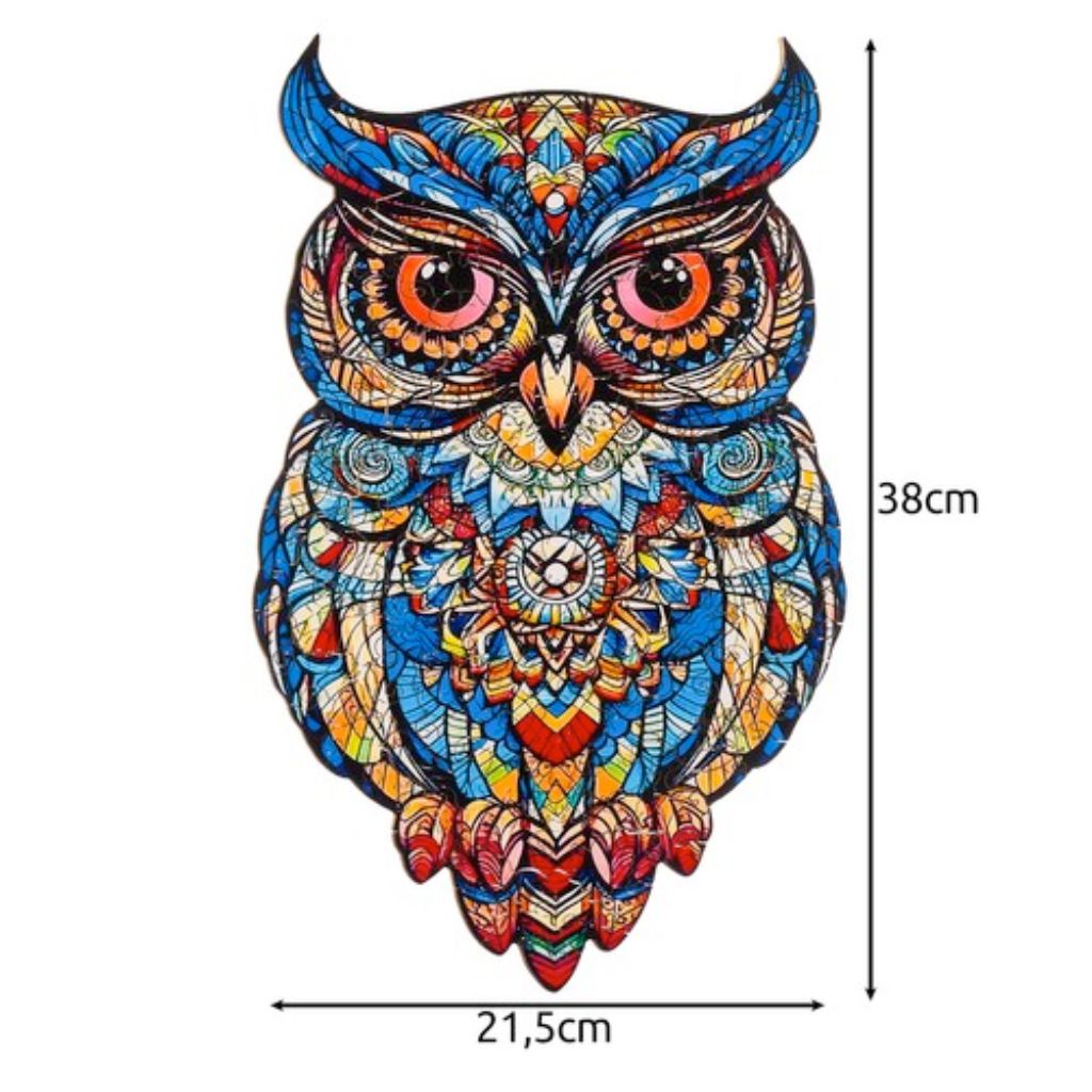 Puzzle Animali Legno Gufo Dimensioni