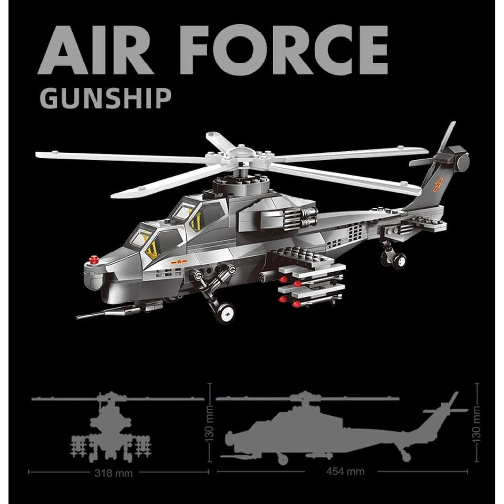 Elicottero Militare Modellino Compatibile Lego