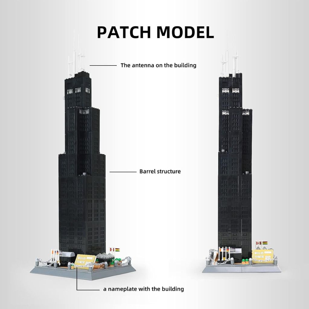 Willis Tower Chicago Modellino Lego Compatibile
