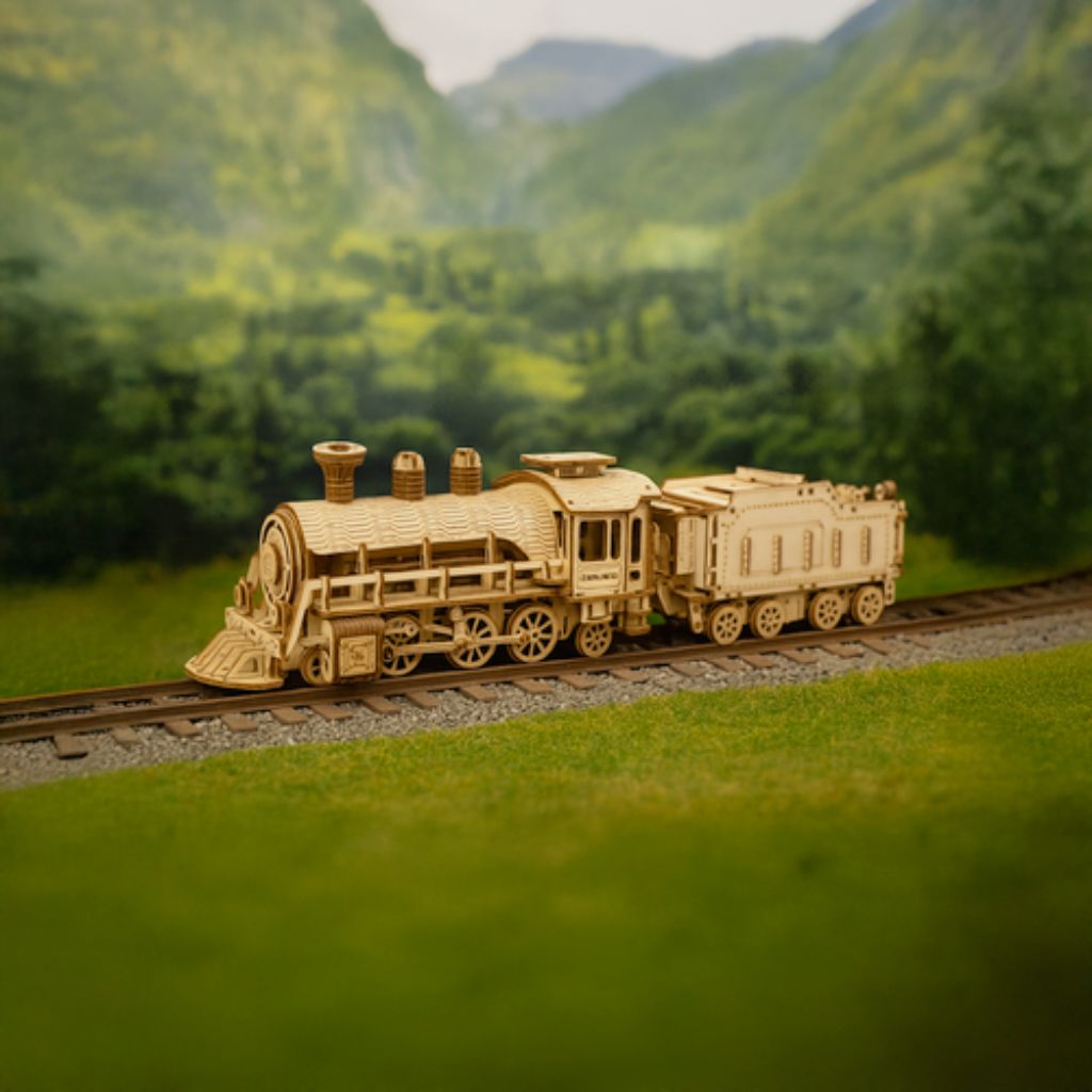 Puzzle In Legno 3d Locomotiva Con Tender