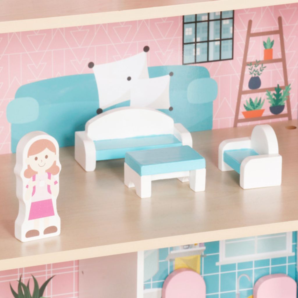 La Casa Delle Bambole In Legno Con Accessori